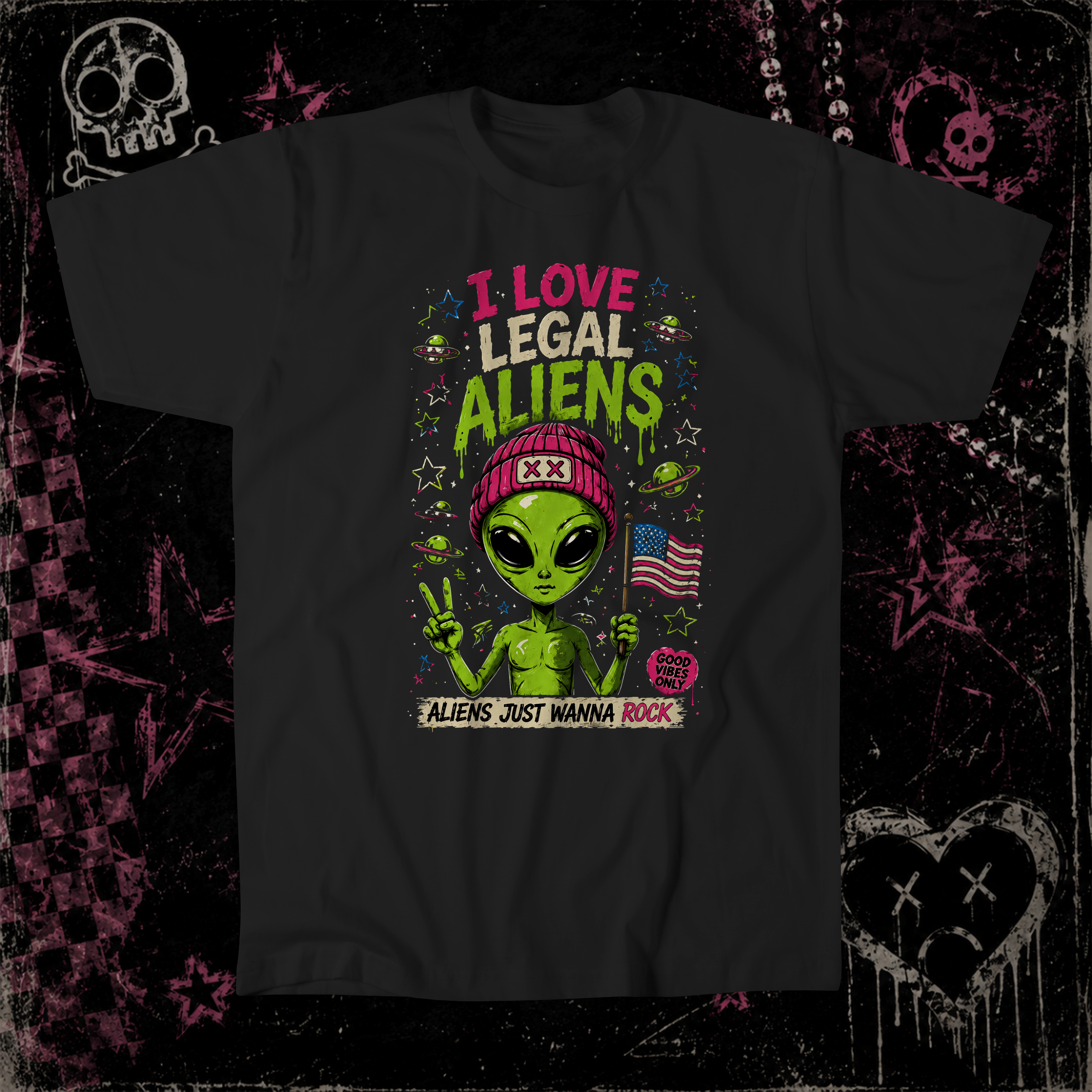 Aliens Wanna Rock T-Shirt